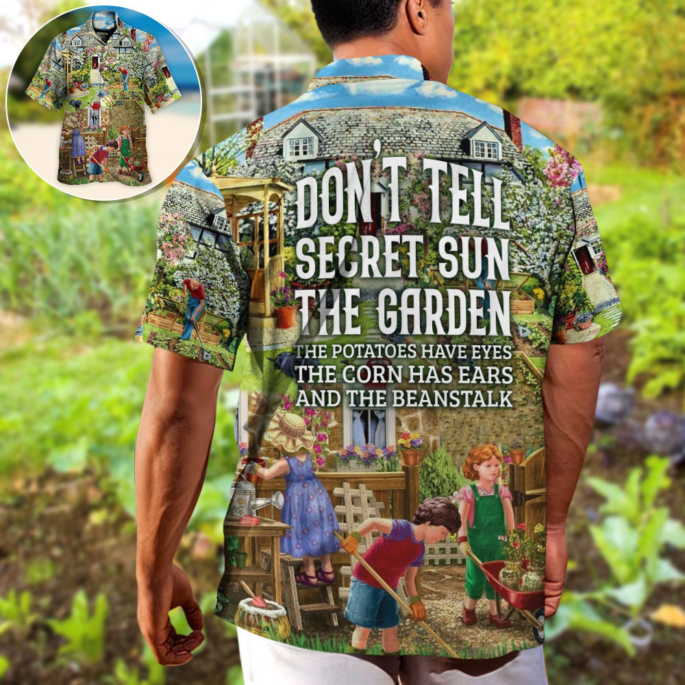 Vintage Gardening Plants Garden Hawaiian Shirt Design View For Resort Wear
