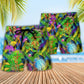 Festival Carnival Beach Shorts Pattern Detail For Resort Wear And Bright Seasonal Outfits