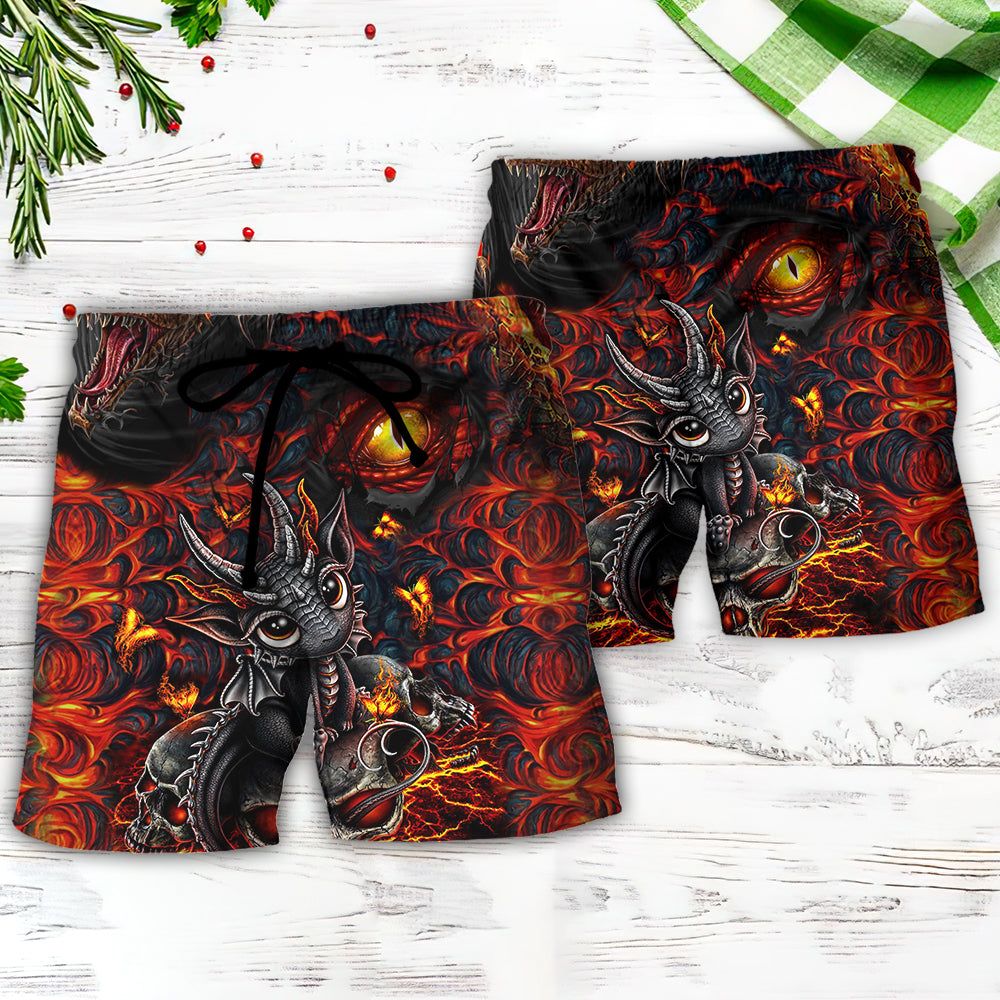 Dragon Beach Shorts Pattern Detail For Vacation Style And Everyday Comfort