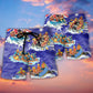 Vintage Rafting River Flag Beach Shorts Pattern Detail For Vacation Style And Laid Back Styling