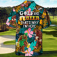 Tropical Funny Golf Bigfoot Beer Hawaiian Shirt Front Pattern View For Coastal Travel