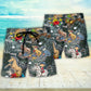 Horse Racing Beach Shorts Pattern Detail For Outdoor Activities And Laid Back Styling