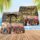 Horseback Riding Horse Beach Shorts Pattern Detail For Sunny Day Adventures And Versatile Outdoor Wear