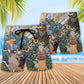 Gardening Garden Beach Shorts Pattern Detail For Resort Wear And Leisure And Relaxation