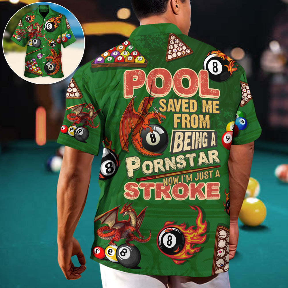 Dragon Billiard Pool Stroke Hawaiian Shirt Design Detail For Sunny Adventures And Casual Wear