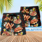 BBQ Food Cow Chicken Beach Shorts Pattern Detail For Vacation Style And Leisure And Relaxation