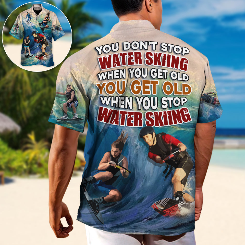 Waterskiing Water Outdoor Passion Hawaiian Shirt Graphic Artwork Detail For Summer Travel