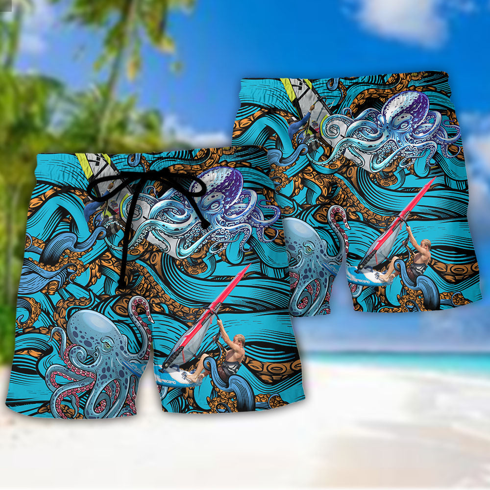 Windsurfing Don't Fear Falling Keep Flying Surf Beach Shorts For Beach Days And Coastal Travel