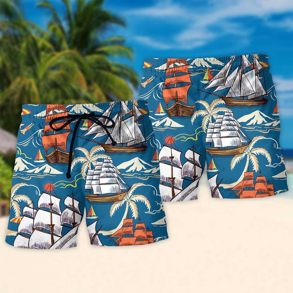 Sailing Beach Shorts Pattern Detail For Summer Travel And Everyday Comfort
