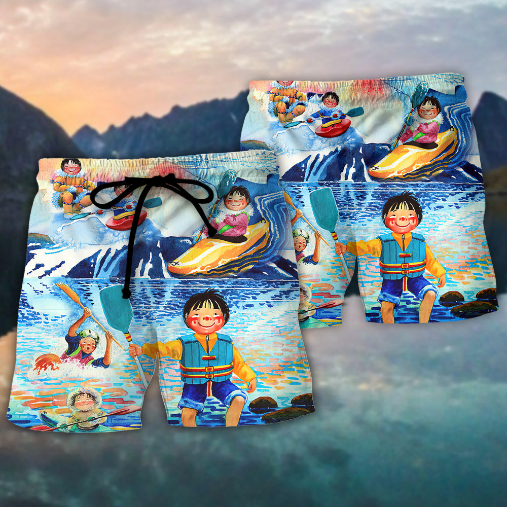 Kayaking Beach Shorts Pattern Detail For Sunny Day Adventures And Everyday Comfort