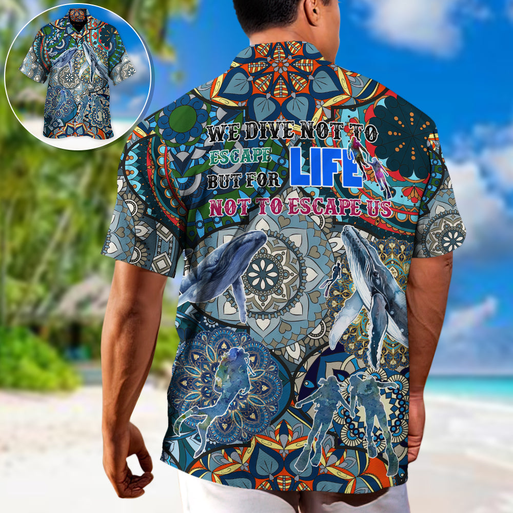 Scuba Diving Weekend Humor Hawaiian Shirt Relaxed Style View For Summer Travel