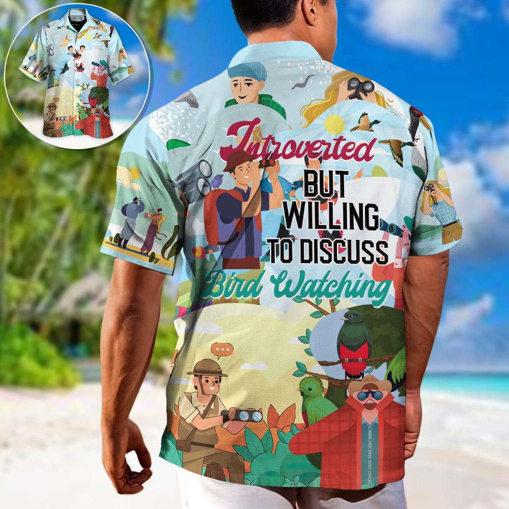 Bird Watching Introverted Willing Discuss Hawaiian Shirt Graphic Artwork Detail For Weekend Trips