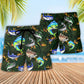 Fishing River Beach Shorts Pattern Detail For Relaxed Weekends And Leisure And Relaxation