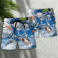 Parasailing Let's Fly Away Shark Theme Beach Shorts For Ocean Lover Vacation Wear