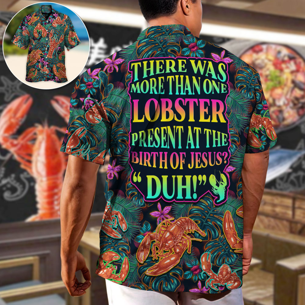 Tropical Lobster Hawaiian Shirt Design View For Summer Travel
