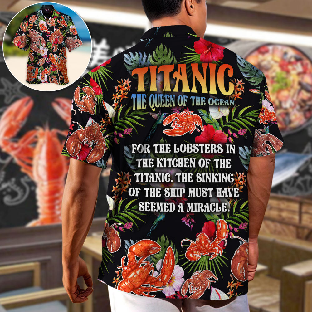 Tropical Lobster Queen Ocean Hawaiian Shirt Creative Print View For Vacation Style