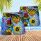 Hippie Sunflowers Stay Trippy Art Beach Shorts For Beach Getaways And Comfortable Summer Wear
