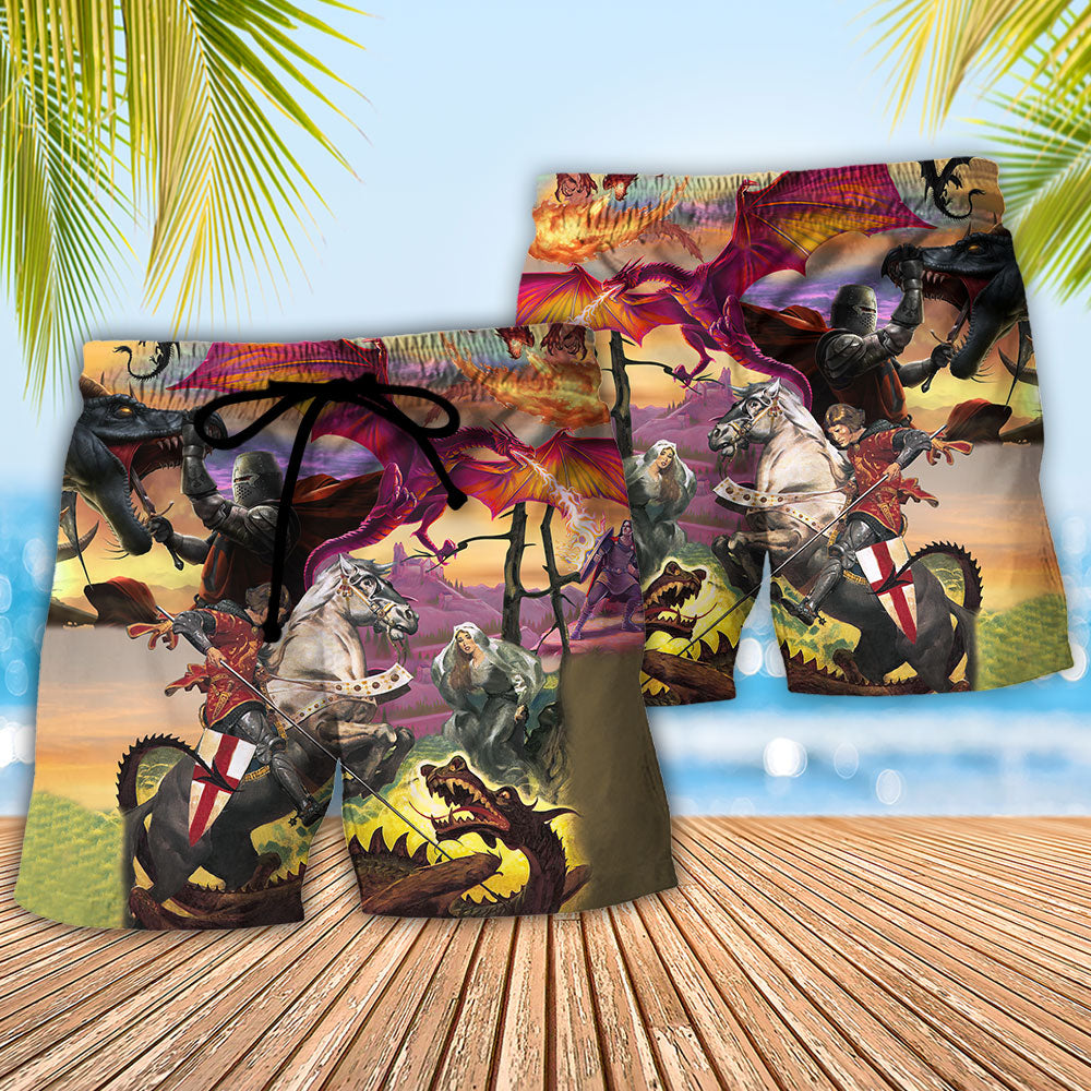 Dragon Beach Shorts Pattern Detail For Coastal Travel And Comfortable Daily Use