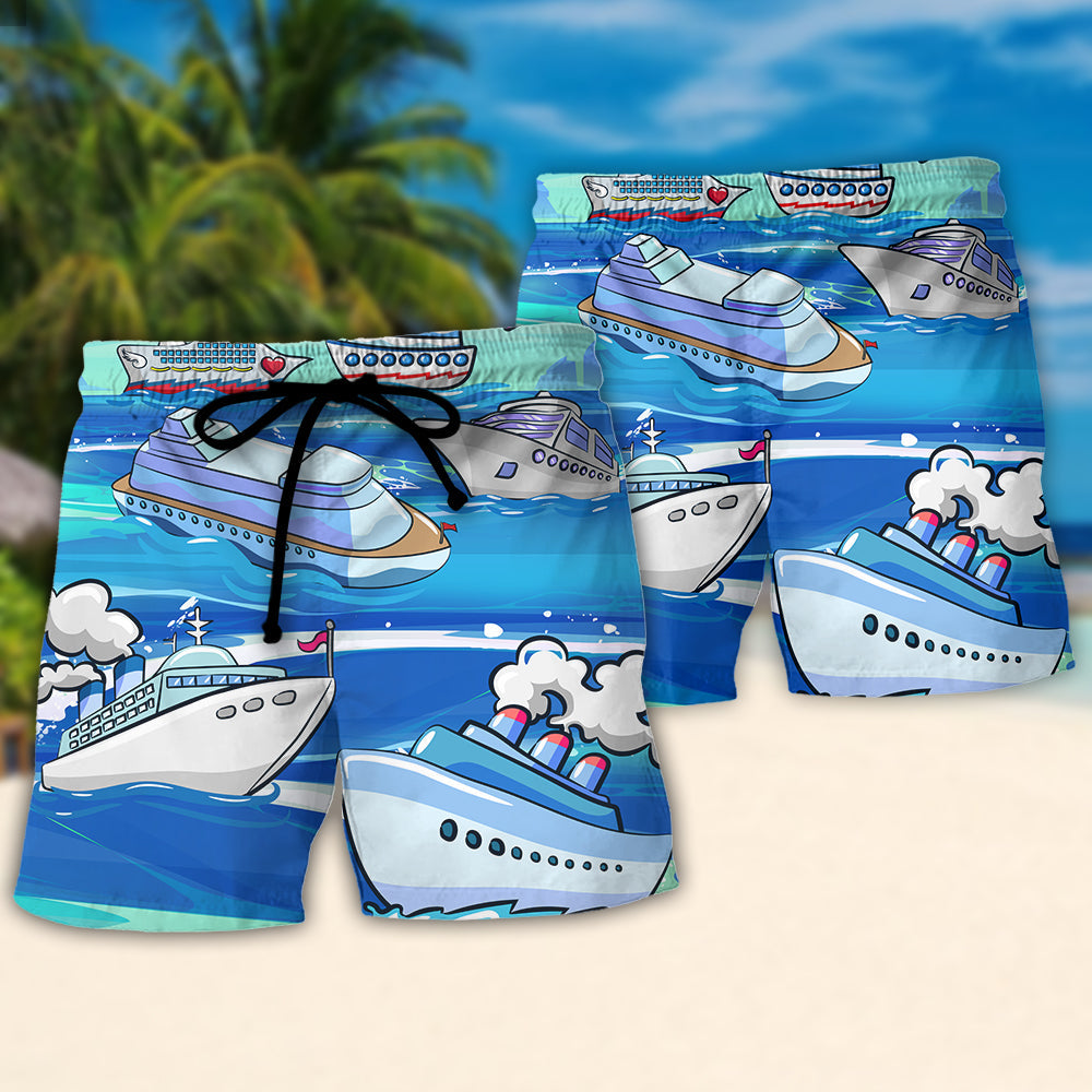 Cruises Funny Saved Me Quote Cruise Lover Beach Shorts For Warm Weather Trips And Everyday Use