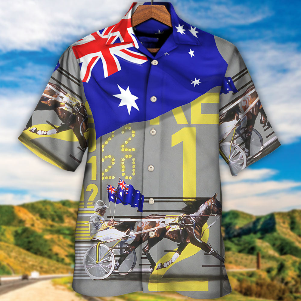 Australian Racing Horse Hawaiian Shirt Summer Design Detail For Coastal Travel