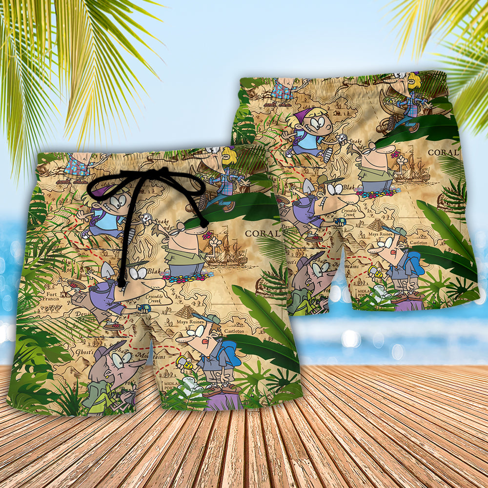 Geocaching Saved Me Now I'm Just Exploring Beach Shorts For Outdoor Activities And Vacation Styling