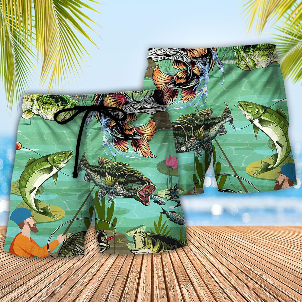 Fishing Beach Shorts Pattern Detail For Relaxed Weekends And Comfortable Daily Use