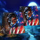 Skull Patriotic Message About Standing Up For Beach Shorts For American Pride Beach Days
