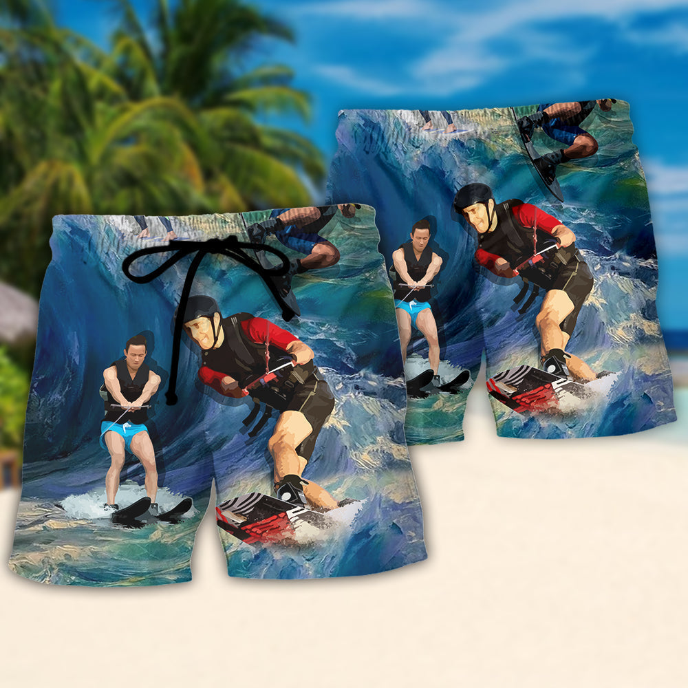 Waterskiing You Don't Stop Skiing When You Get Beach Shorts For Resort Trips And Casual Comfort