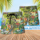 Gardening Inspired Beach Shorts Pattern Detail For Summer Travel And Everyday Comfort