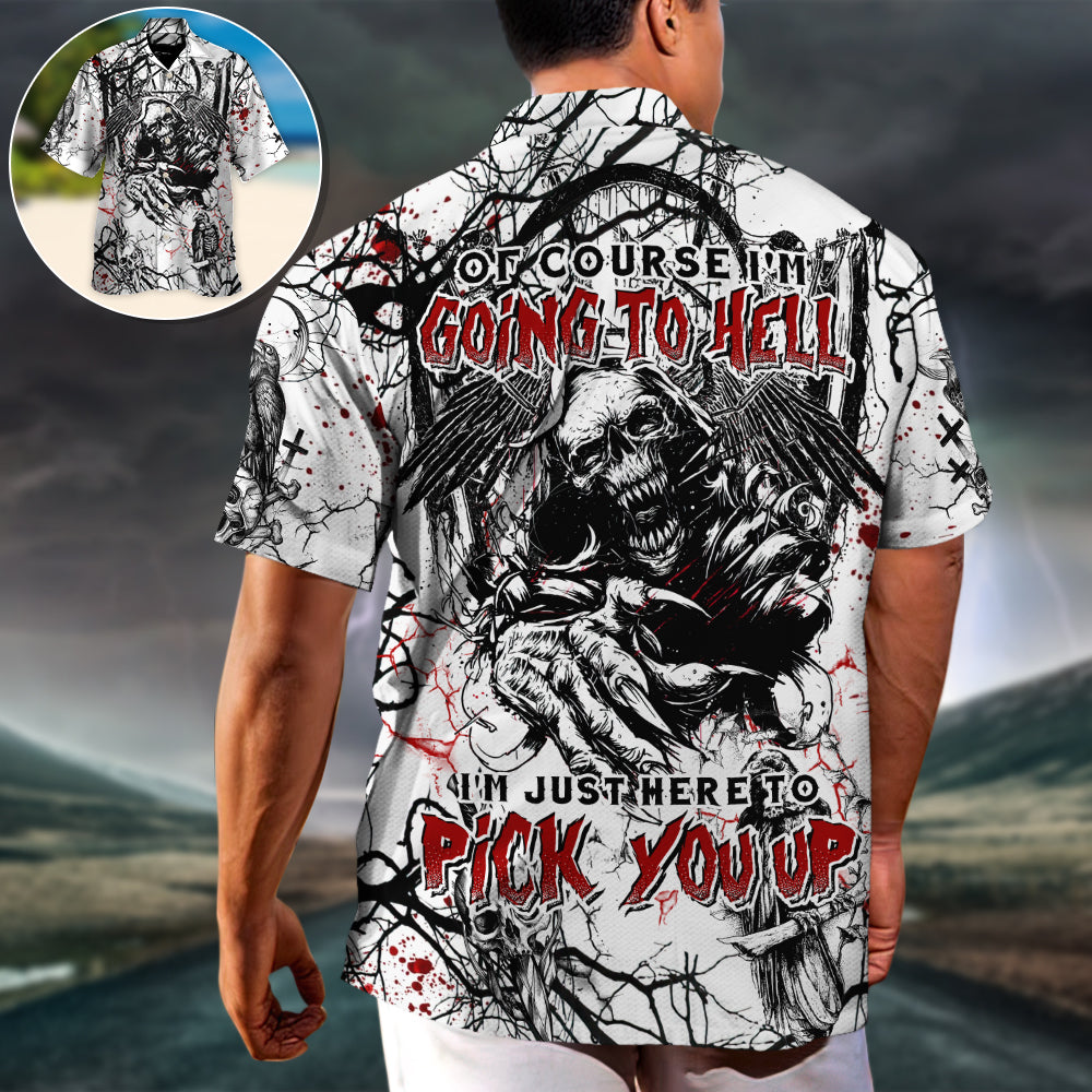 Gothic Dark Skull Hawaiian Shirt Creative Print View For Coastal Travel