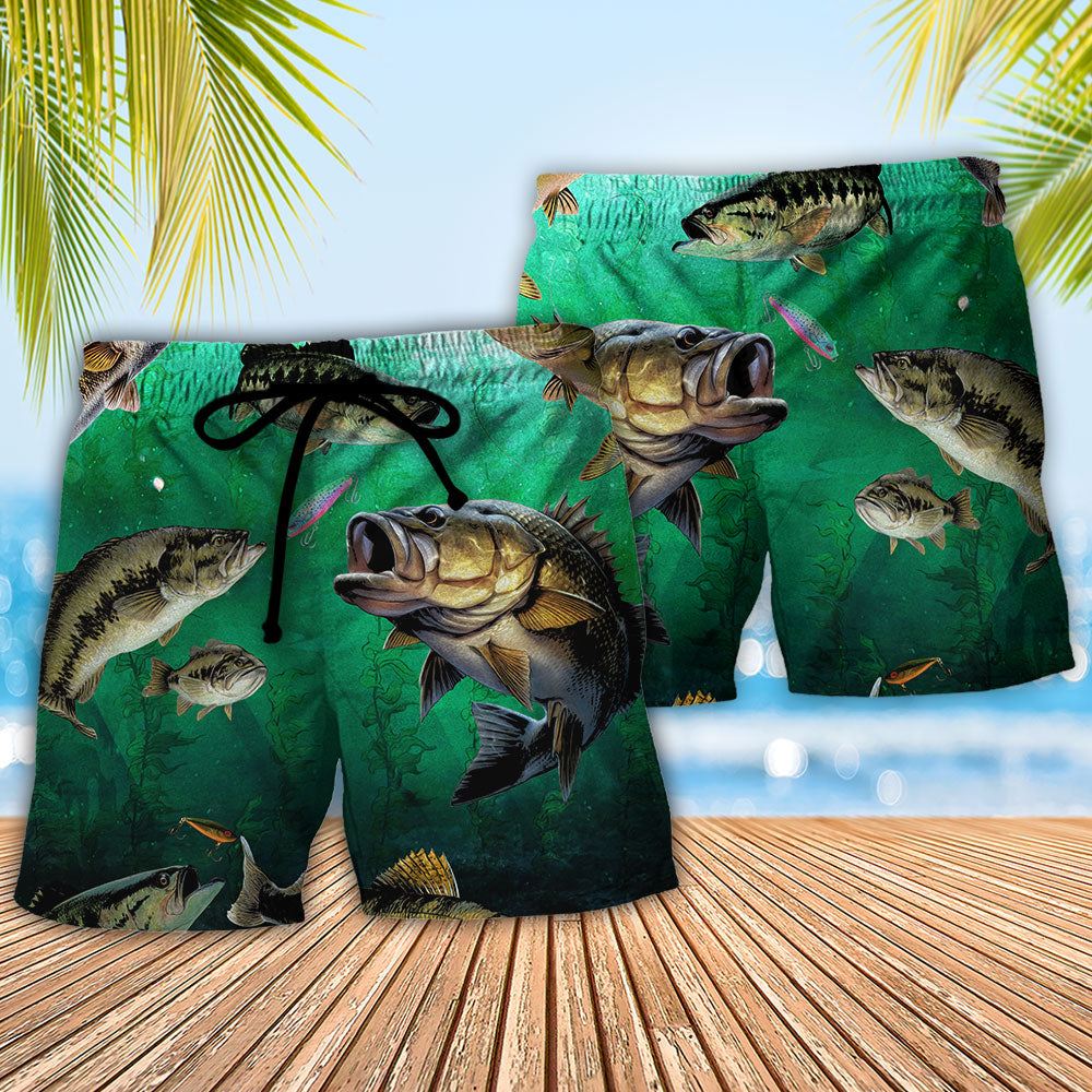 Fishing Mine's So Big I Need Two Hands Funny Beach Shorts For Resort Trips And Casual Comfort
