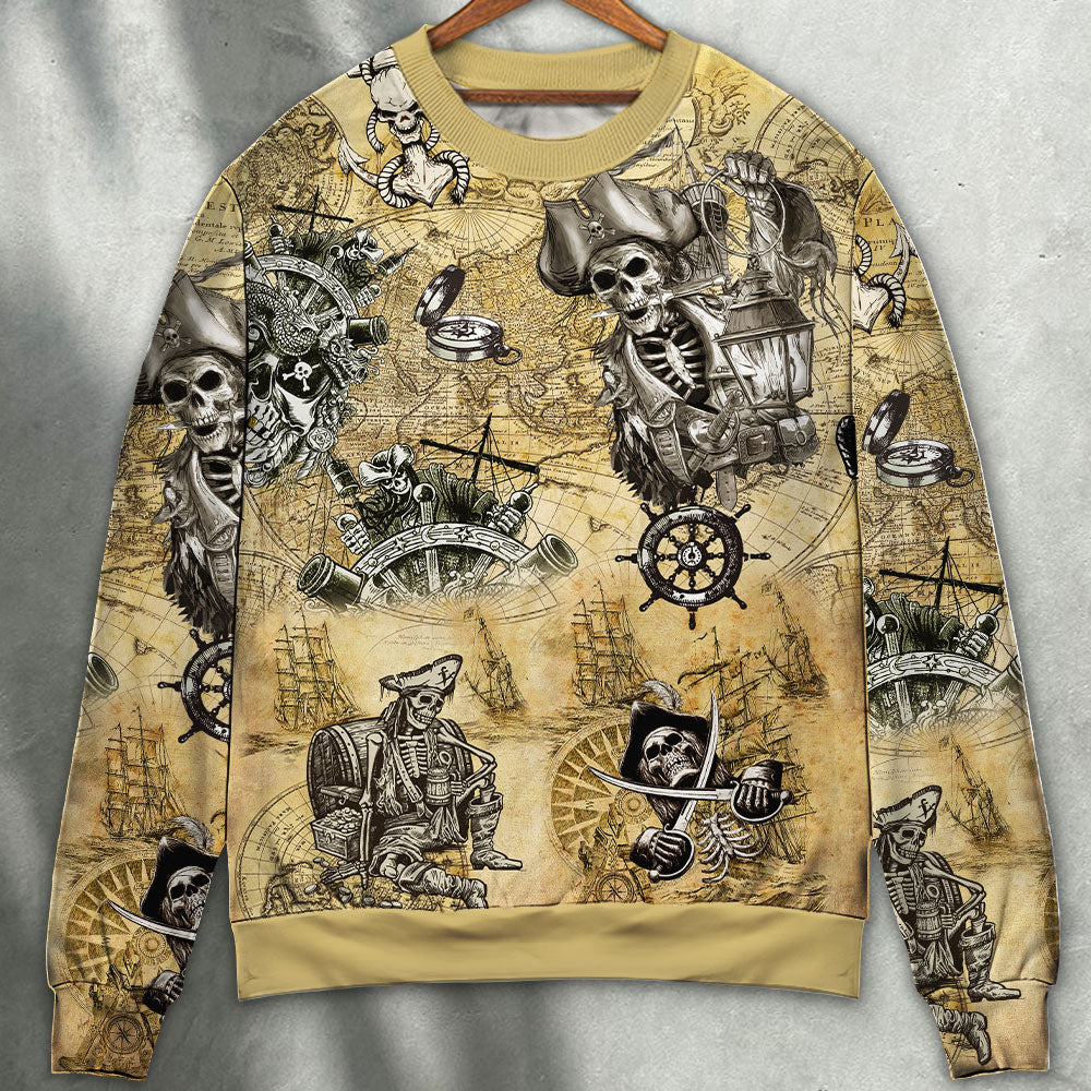 Pirate Skull Adventure Sail Sweater For Casual Wear Parties And Thoughtful Gifting