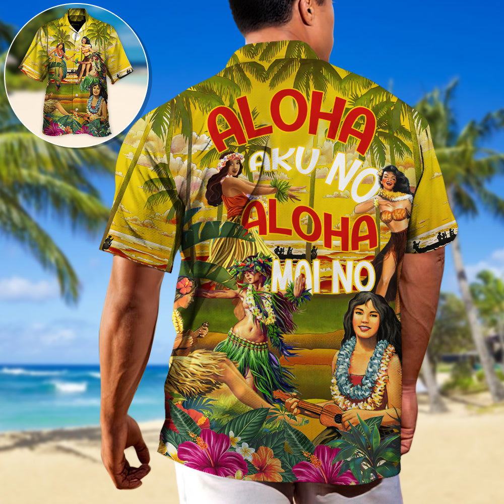 Summer Festival Hawaiian Shirt Creative Print View For Casual Outings