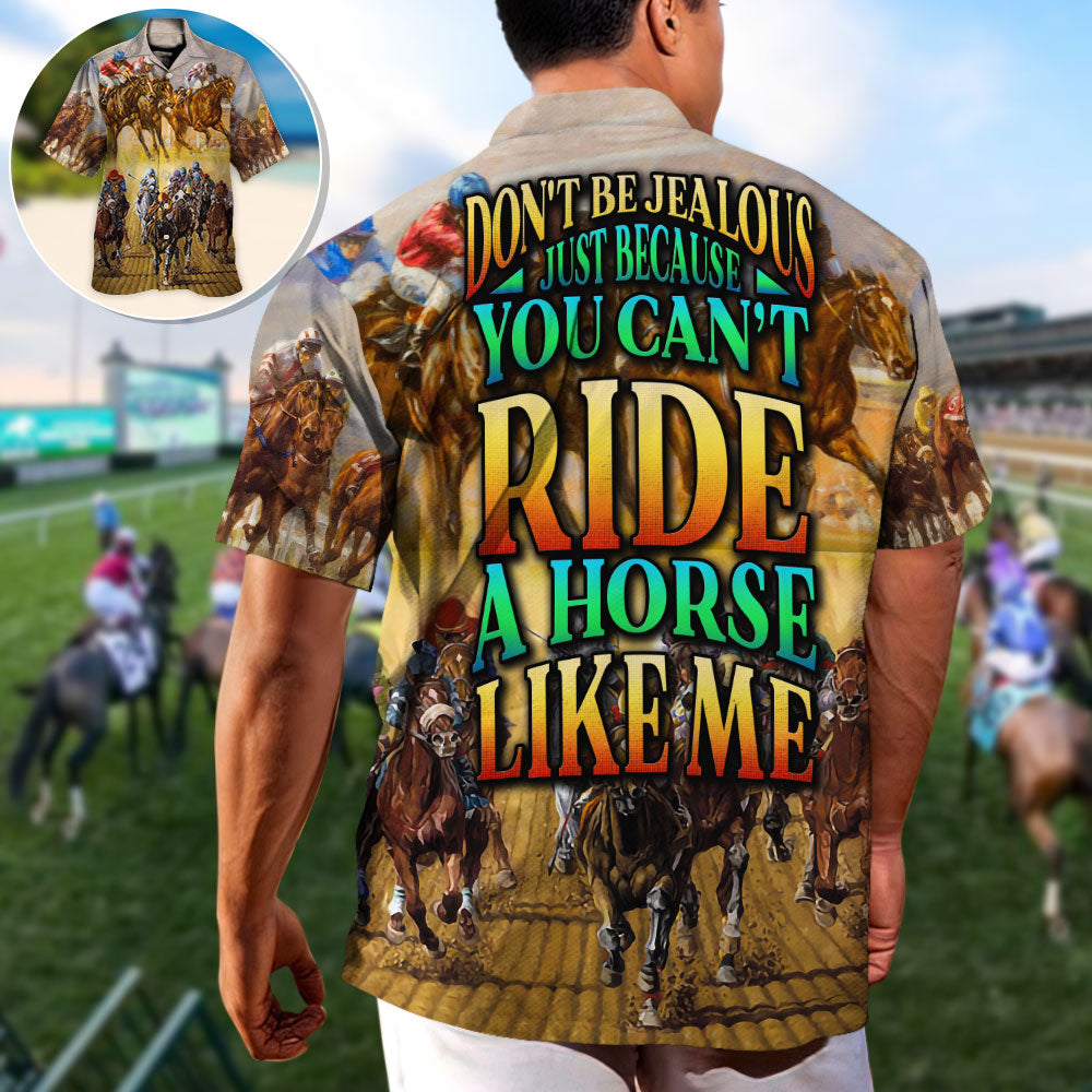 Horse Riding Hawaiian Shirt Design View For Tropical Vacations