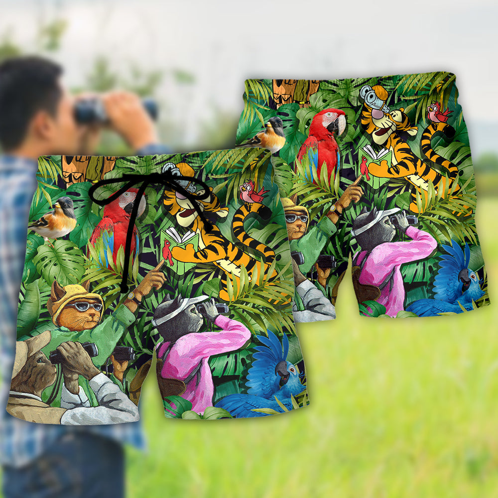 Bird Watching Saved Me Now I'm Just A Bird Lover Beach Shorts For Poolside Relaxation And Everyday Comfort