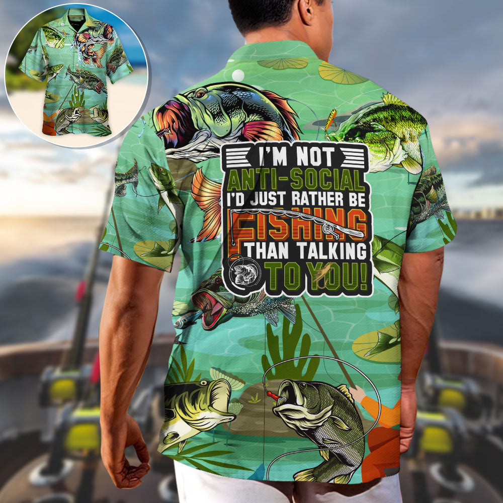 Fishing Weekend Humor Hawaiian Shirt Tropical Styling View For Island Holidays
