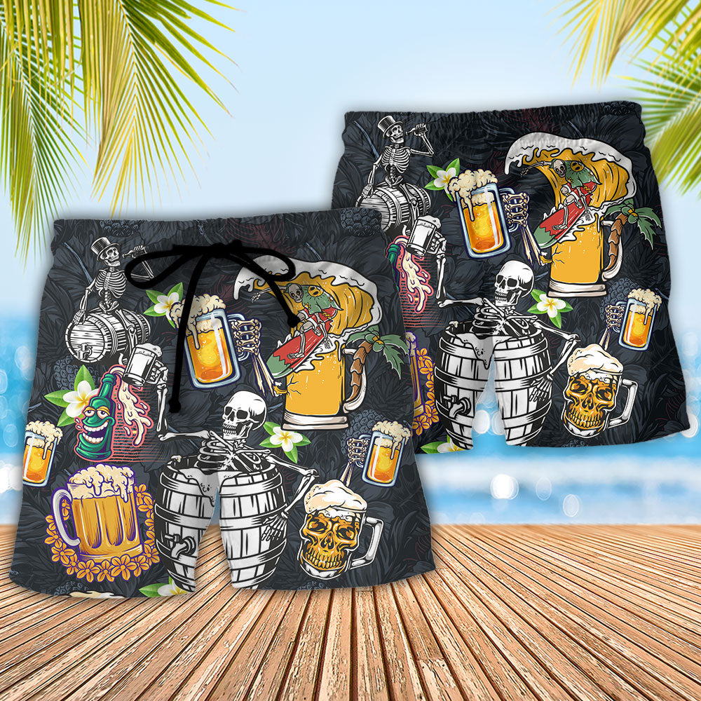 Beer Beach Shorts Pattern Detail For Summer Travel And Leisure And Relaxation