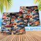 Car Summer Tropical Island Colorful Beach Shorts For Weekend Getaways And Travel