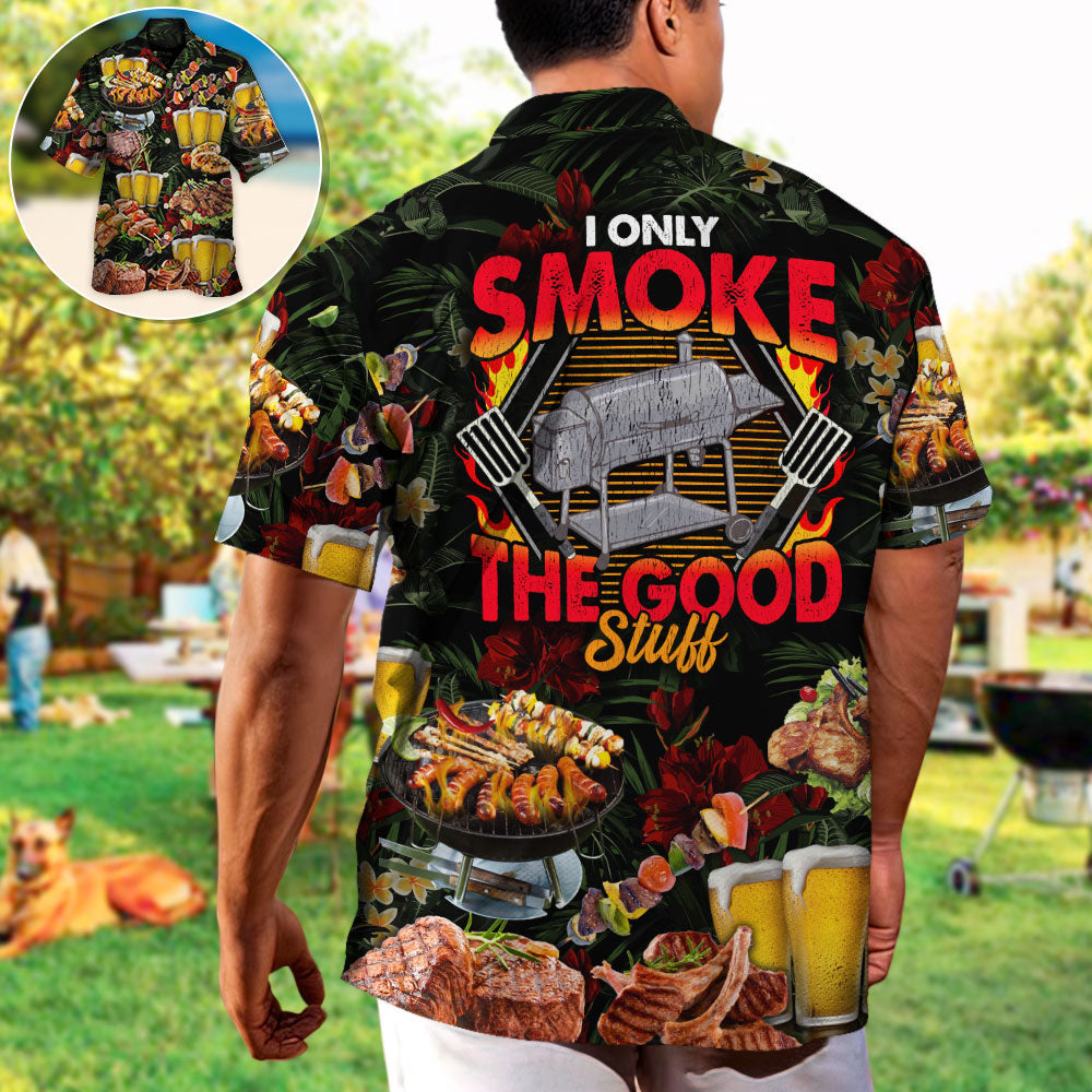 Barbecue Food BBQ Smoke Hawaiian Shirt Artwork View For Outdoor Gatherings