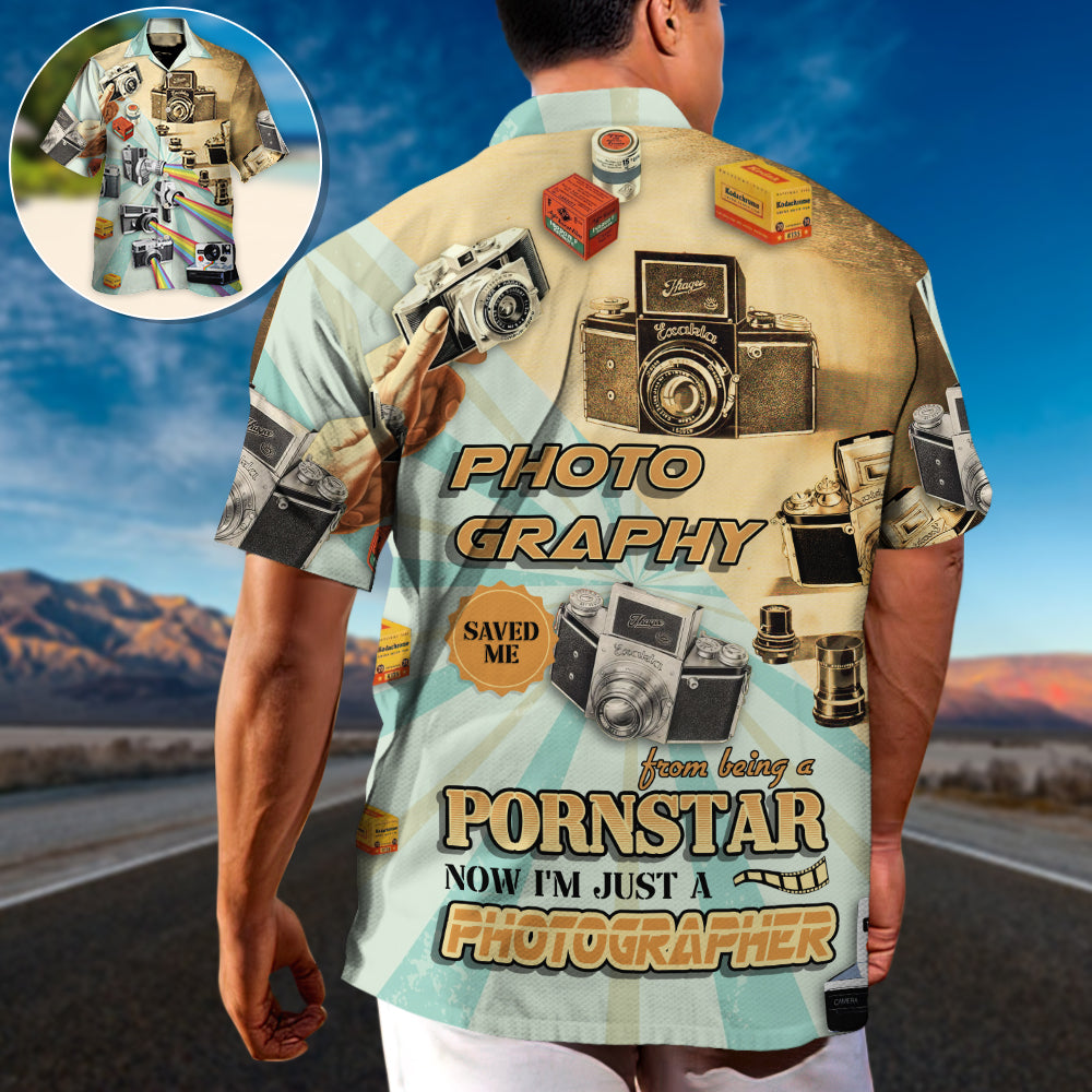 Photography Star Photographer Hawaiian Shirt Pattern Detail For Summer Holidays And Outdoor Fun