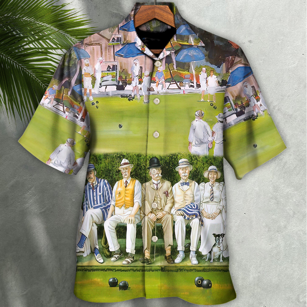 Lawn Bowling Family Hawaiian Shirt Summer Design Detail For Resort Wear