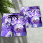 Purple Casino Beach Shorts Pattern Detail For Island Trips And Easy Warm Weather Wear