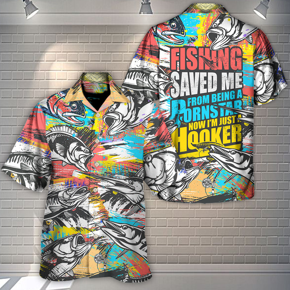 Funny Fishing Hooker Hawaiian Shirt Design View For Resort Travel And Thoughtful Gifting