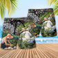Botanical Vintage Gardening Beach Shorts Pattern Detail For Sunny Day Adventures And Easy Warm Weather Wear