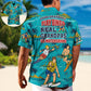 Waterskiing Grandpa Hawaiian Shirt Collar And Front View For Beach Days
