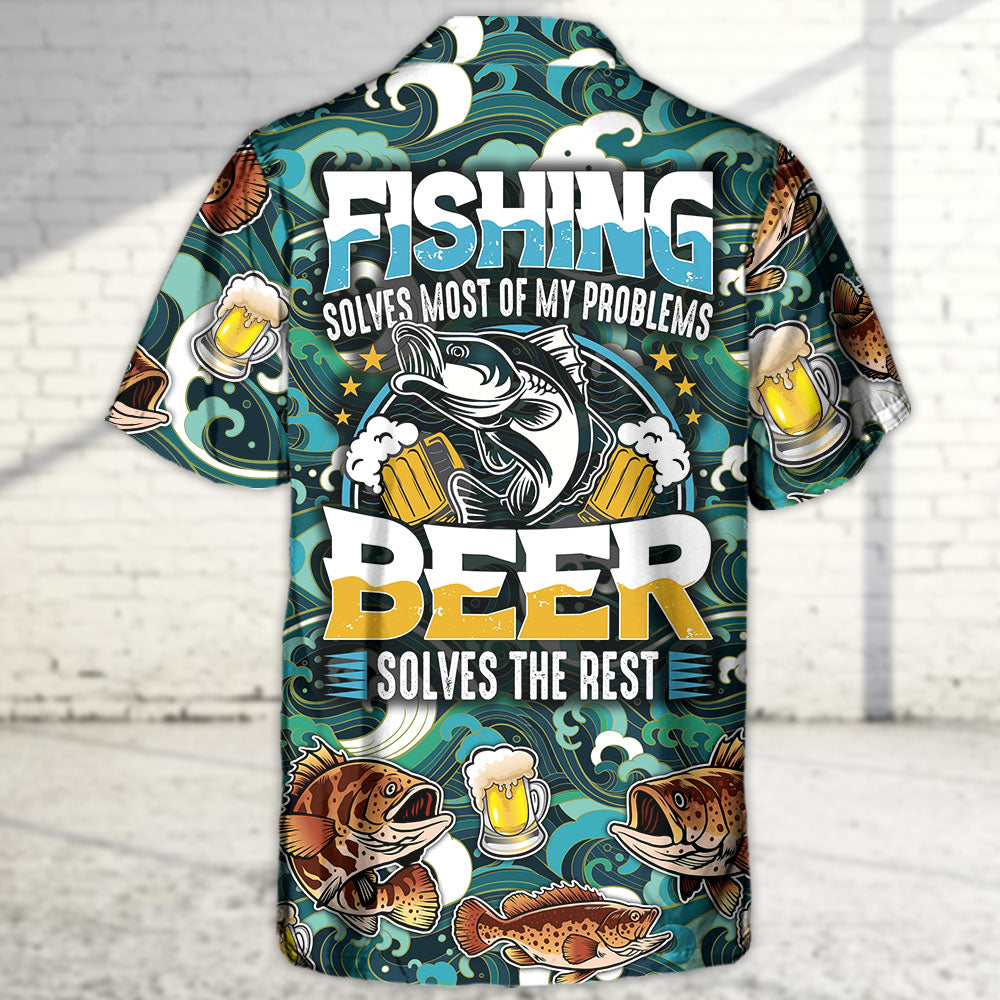 Fishing Beer Hawaiian Shirt All Over Print Detail For Island Holidays