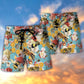 Rose Bee Beach Shorts Pattern Detail For Outdoor Activities And Leisure And Relaxation