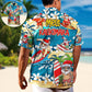 Island Surfing Santa Christmas July Hawaiian Shirt All Over Print Detail For Warm Weather Events