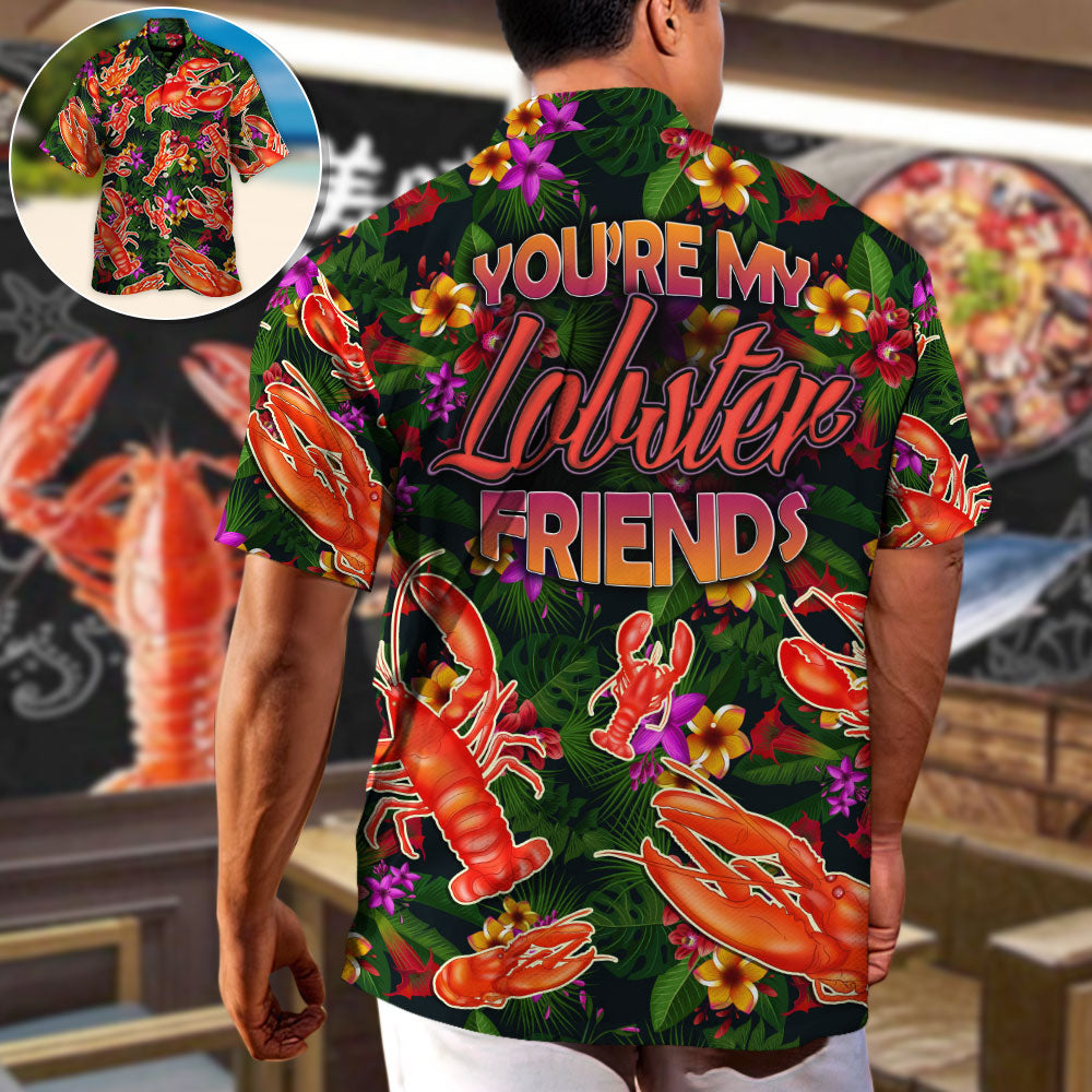 Tropical Lobster Hawaiian Shirt Summer Design Detail For Tropical Vacations