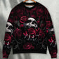 Rose Blood Dark Screaming Skull Sweater For Halloween Events Weekend Outings And Creative Gift Giving